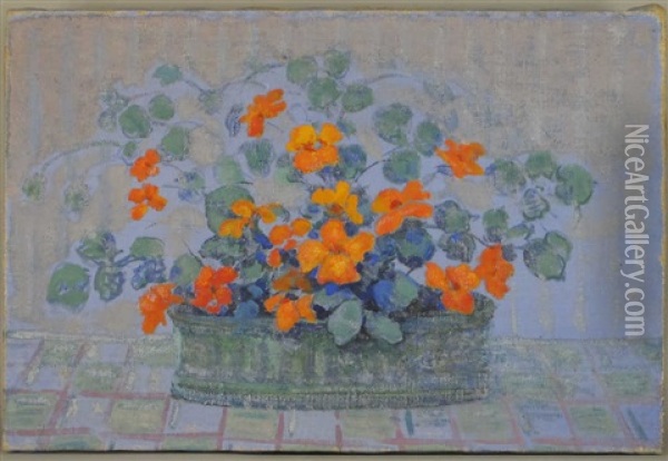 Bouquetiere D'anemones Oil Painting - Victor Charreton