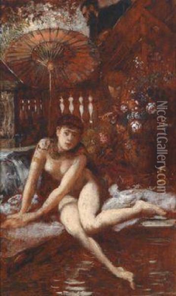 Susanna Und Die Beiden Alten Oil Painting - Franz Rumpler