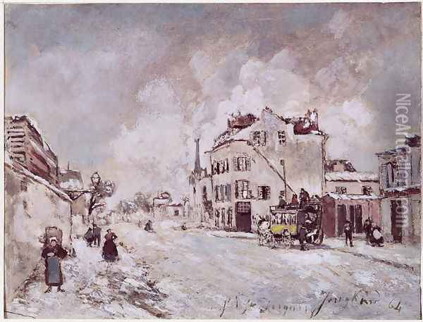 View of Faubourg Saint-Jacques Oil Painting - Johan Barthold Jongkind