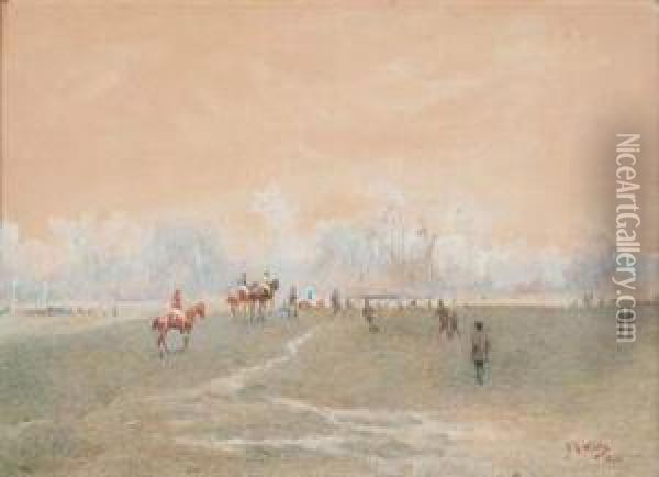 Promeneurs Et Cavaliers A L'oree D'une Foret Oil Painting - Hans Gottfried Wilda