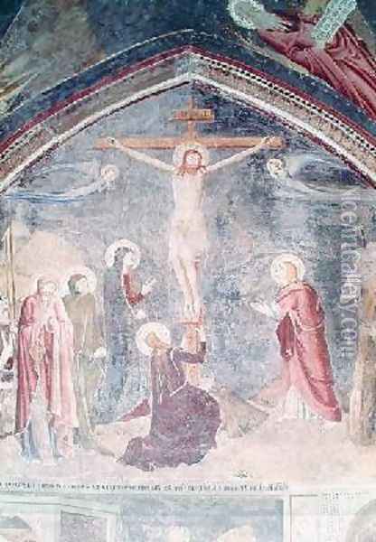 The Crucifixion detail from the centre from the chapel of St John 1347 Oil Painting - di Giovanetto da Viterbo Matteo