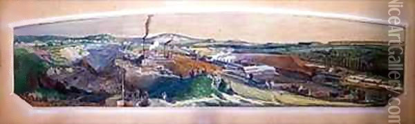 Industrial landscape in the Blanzy coal field, Saone-et-Loire 5 Oil Painting - Ignace Francois Bonhomme