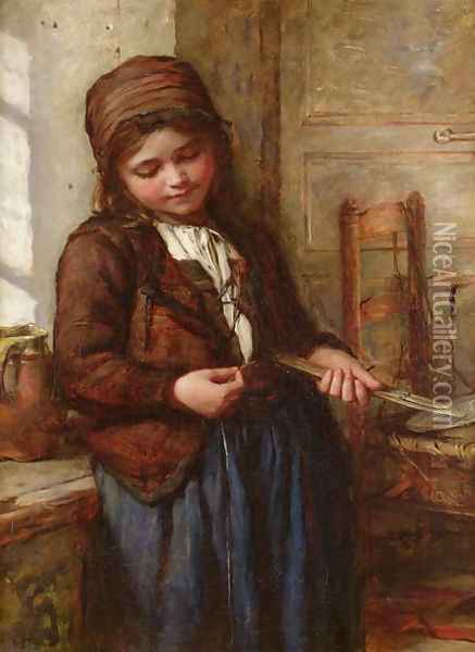 A Boulogne Fish Girl Oil Painting - Frank Holl