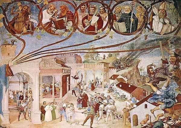 Stories of St Barbara Oil Painting - Lorenzo Lotto