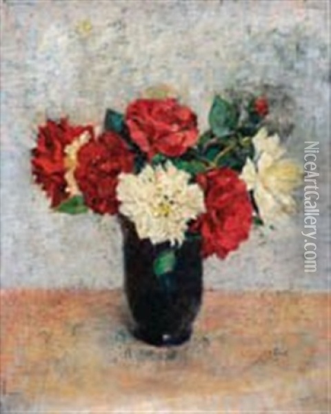 Bouquet De Pivoines Oil Painting - Elie Anatole Pavil