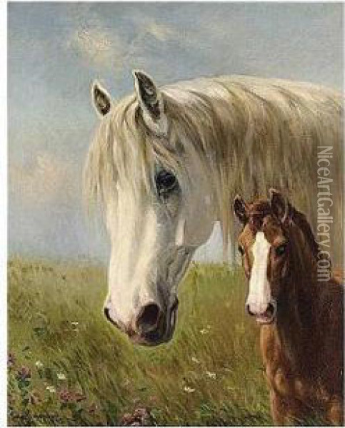 Horses Oil Painting - Simon Simonson