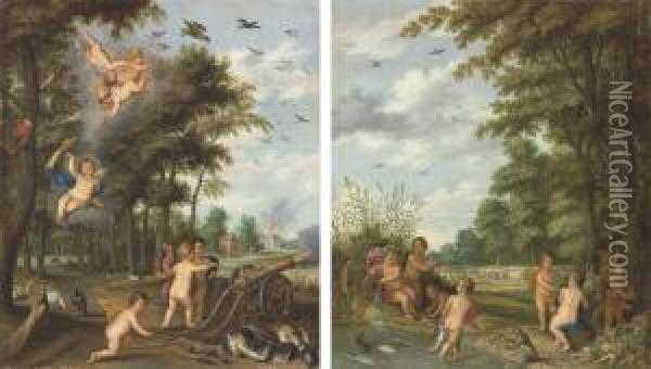 The Four Elements: An Allegory Of Earth And Water Oil Painting - Pieter Van Avont