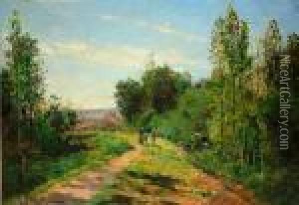 Le Petit Chemin D'argenteuil Oil Painting - Edmond Marie Petitjean