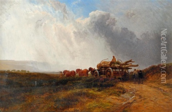 The Log Wagon Oil Painting - George Cole