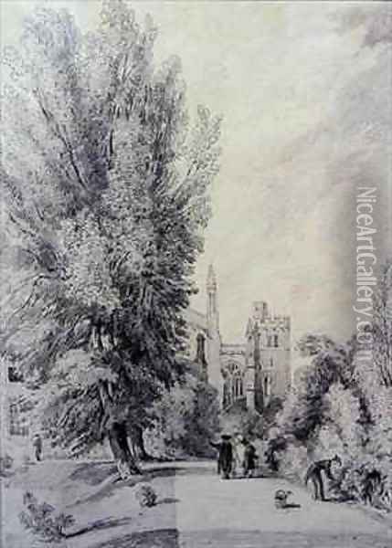 New College Garden Oil Painting - William Alfred Delamotte