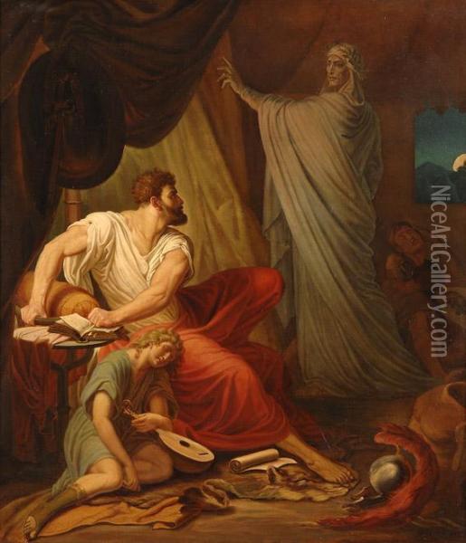 Heinrich Vii. Und Dante. Oil Painting - Leonhard Gey