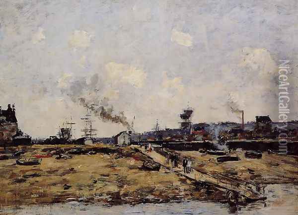 Trouville, the Ferry to Deauville I Oil Painting - Eugene Boudin