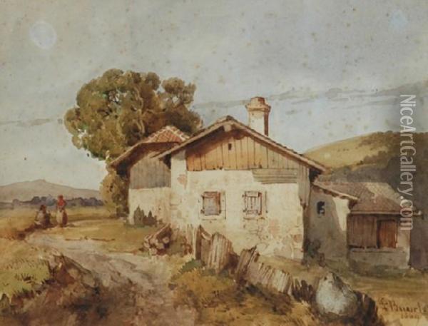Swiss Chalet Oil Painting - Abraham Louis Buvelot
