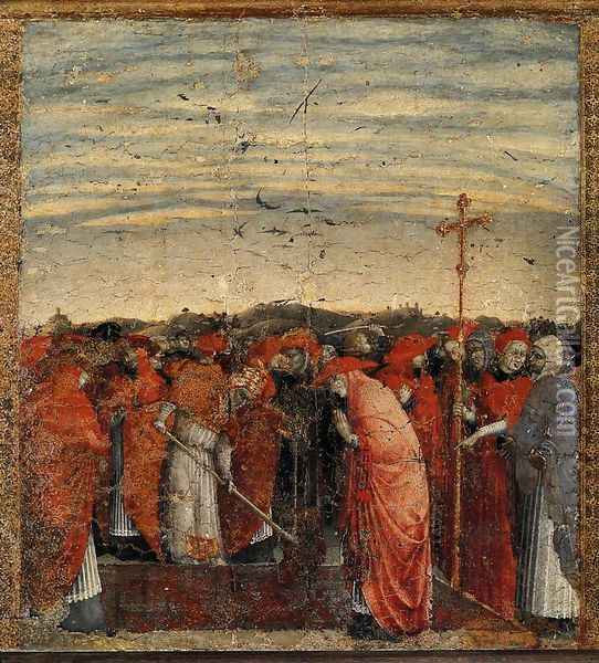 Founding of Santa Maria Maggiore 1430-32 Oil Painting - Stefano Di Giovanni Sassetta