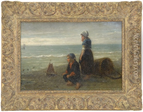 The Toy Boat Oil Painting - Jan Jacobus Matthijs Damschroeder