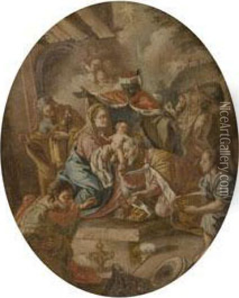 Adorazione Dei Magi Oil Painting - Francesco de Mura