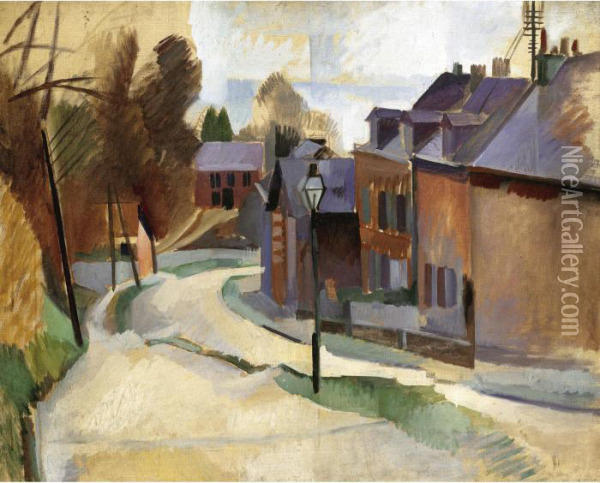 Route De Laon Oil Painting - Robert Delaunay