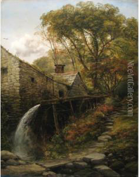 The Old Saw Mill Oil Painting - Thomas Creswick
