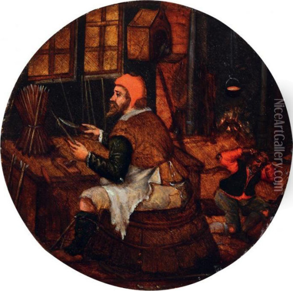 Der Pfeilschnitzer Oil Painting - Pieter The Younger Brueghel