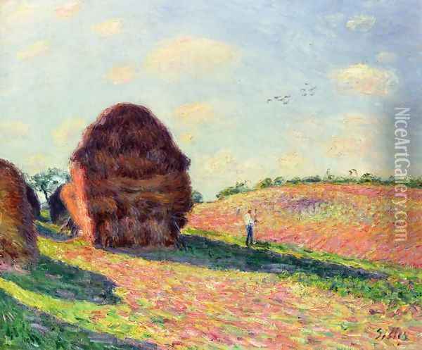Haystacks Oil Painting - Alfred Sisley
