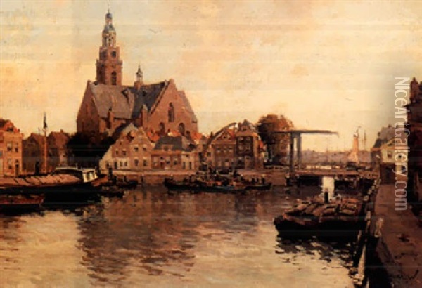 A View Of Maassluis Oil Painting - Gerard Delfgaauw