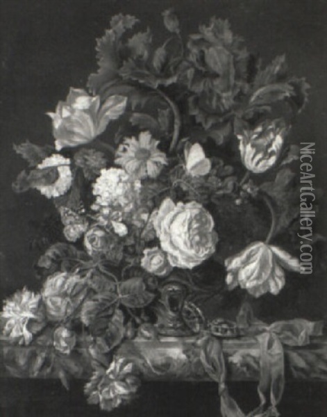 Floral Still Life Oil Painting - Willem Van Aelst