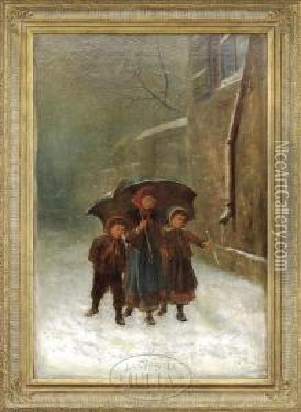 Winter Stroll Oil Painting - James Crawford Thom