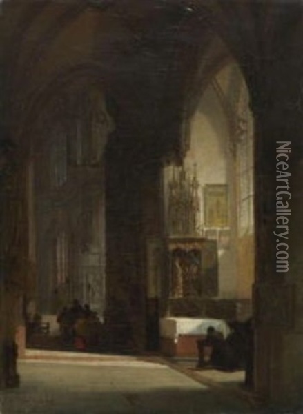 Nurnberg - St. Lorenz Oil Painting - Friedrich Carl Mayer