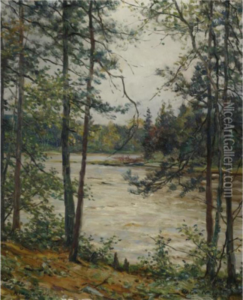 A View Of The Miramichi River Oil Painting - Louis Aston Knight