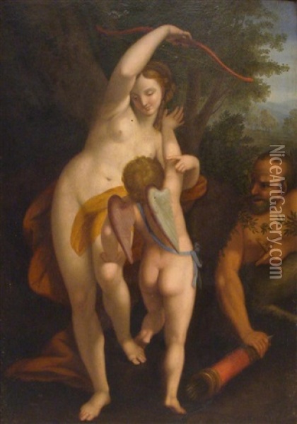 Venus Disarming Cupid Oil Painting -  Correggio