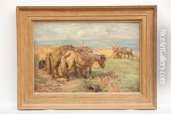 Ponies Oil Painting - William Walls