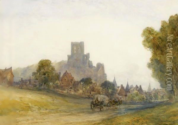 Montrichard On The Cher, Loire Valley Oil Painting - William Callow