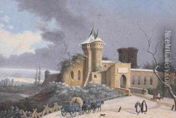 A View Of The City Gate Of Boles Near Florence Oil Painting - Henri Knip
