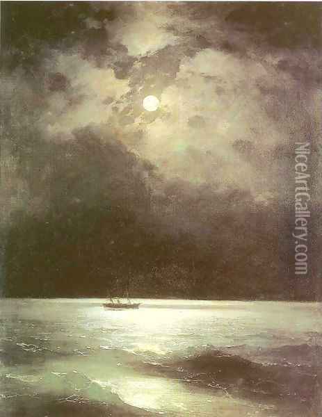 The Black Sea at night Oil Painting - Ivan Konstantinovich Aivazovsky