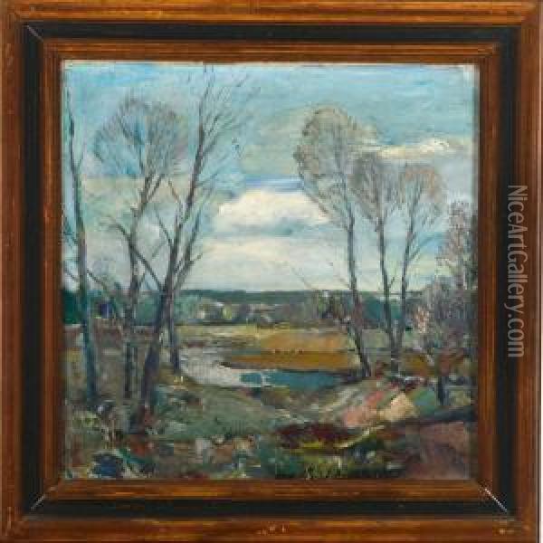 A Landscape Scenery Oil Painting - Hugo Carlberg