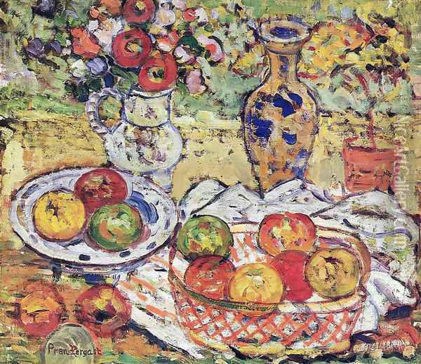 Still Life With Apples 2 Oil Painting - Maurice Brazil Prendergast