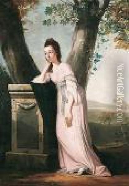 Lady Oil Painting - Benjamin Wilson