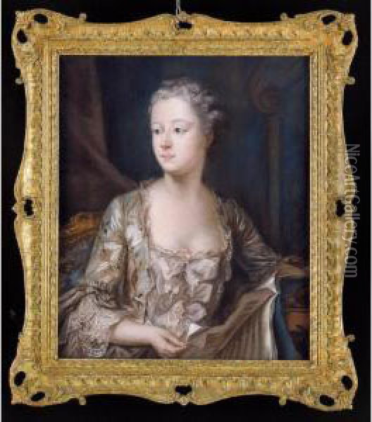 Ritratto Di Madame De Pompadour 
(1721-1764); Ritratto Di Louis De France, Dauphin (1729-1765) Oil Painting - Maurice Quentin de La Tour