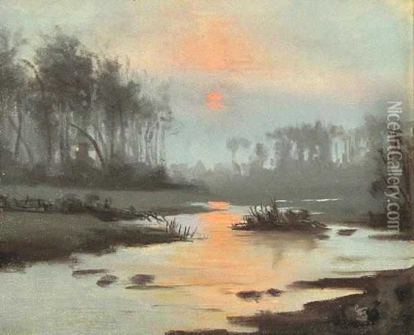 Luminous Sunset Oil Painting - John Severinus Conway