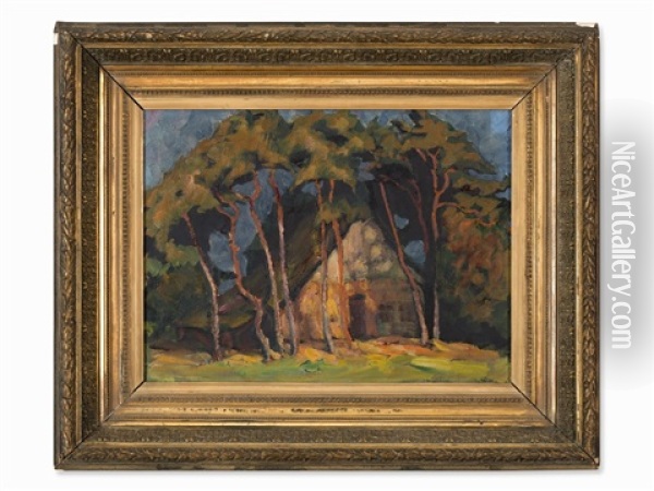 House In The Curonian Spit Oil Painting - Fritz Burmann