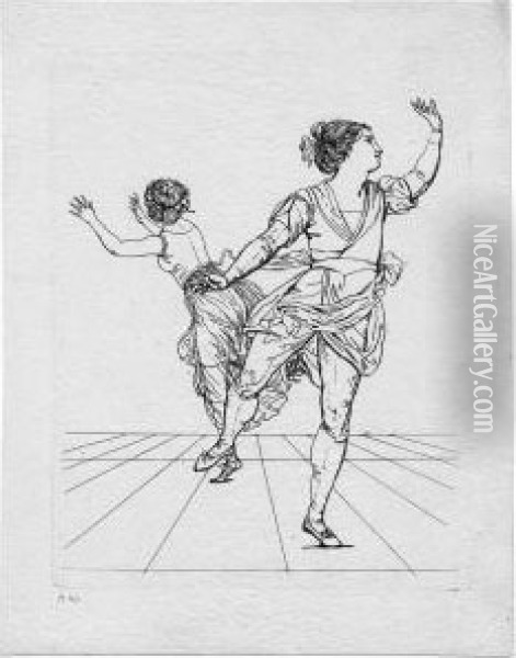 Das Tanzerpaar Oil Painting - Johann Gottfried Schadow