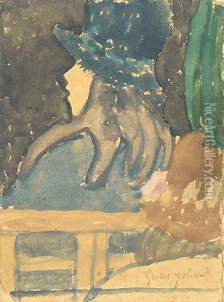 Girl in a Blue Hat Oil Painting - Gwen John