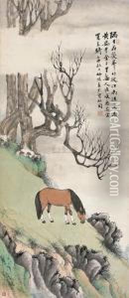 Fine Horse Oil Painting - Zhao Shuru