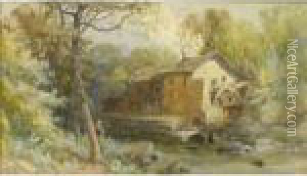 Lanercost Mill, Cumberland Oil Painting - James Burrell-Smith