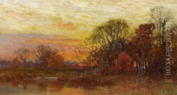 Evening Sunset Oil Painting - John Joseph Enneking