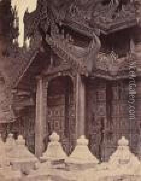 Temple Porch Detail, Burma Oil Painting - Linneaus Tripe