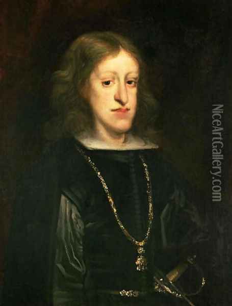 Charles II (1661-1700) of Spain Oil Painting - Juan Carreno De Miranda