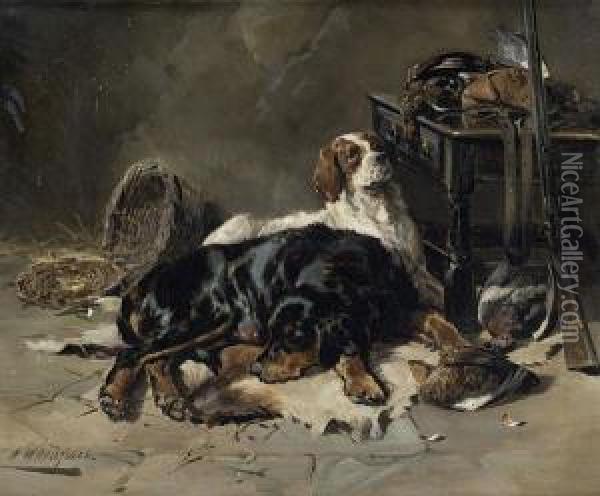 After The Shoot Oil Painting - William Arnold Woodhouse