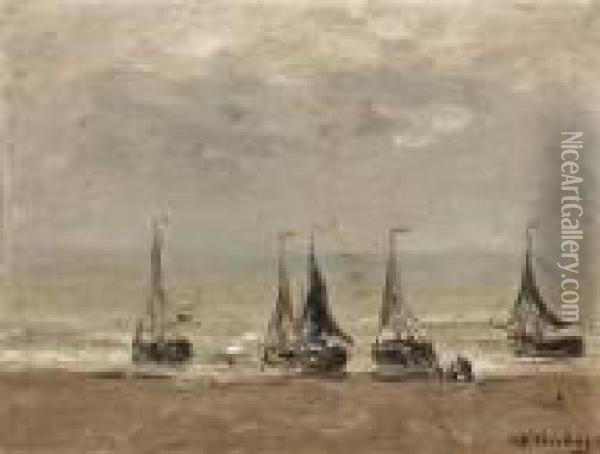 Vijf Bommen Oil Painting - Hendrik Willem Mesdag