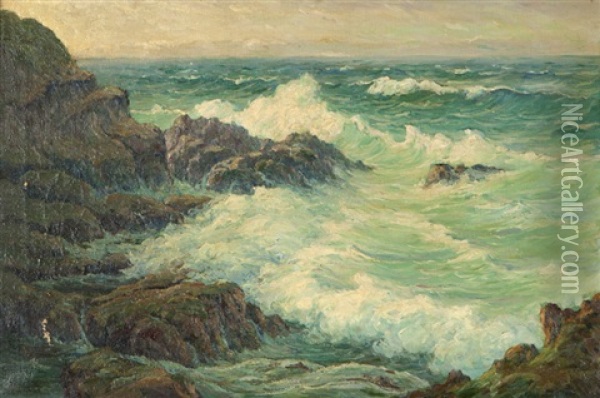 Coast Rocks Oil Painting - Lee Hays